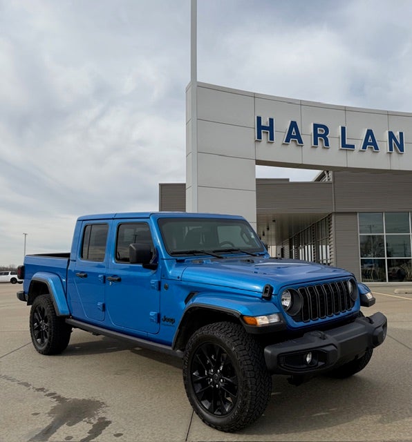 2025 Jeep Gladiator Nighthawk 4x4 *Ltd Avail* in Hydro Blue Pearlcoat — front three-quarter view