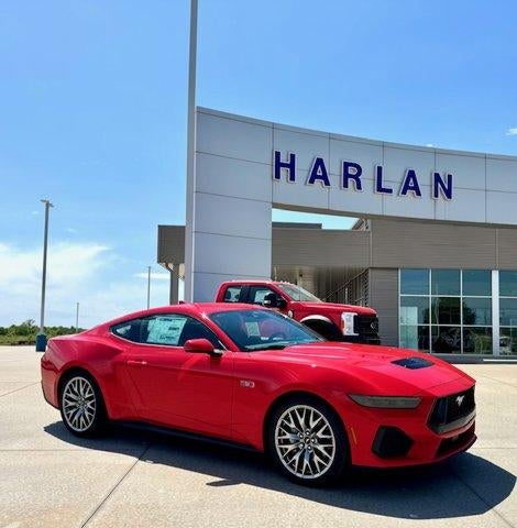 2025 Ford Mustang GT Premium Fastback in Race Red — front three-quarter view