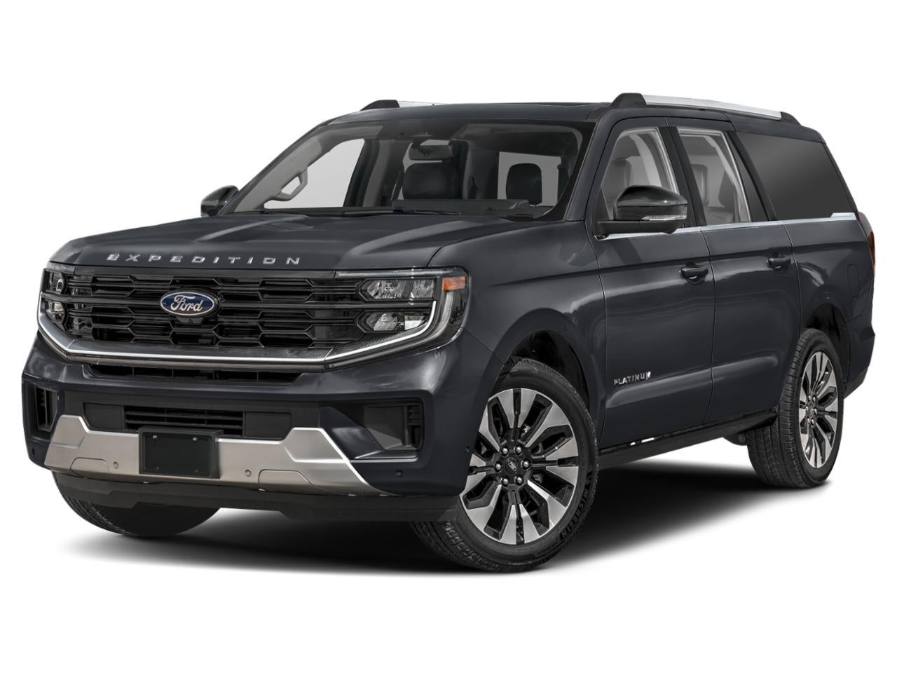 2026 Ford Expedition Max Platinum 4x4 in Agate Black Metallic — front three-quarter view