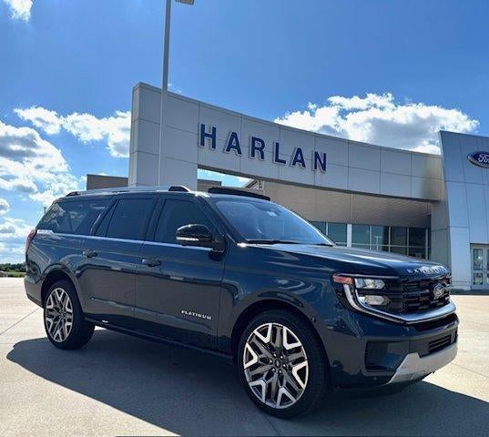2025 Ford Expedition Max Platinum 4x4 in Stone Blue Metallic — front three-quarter view