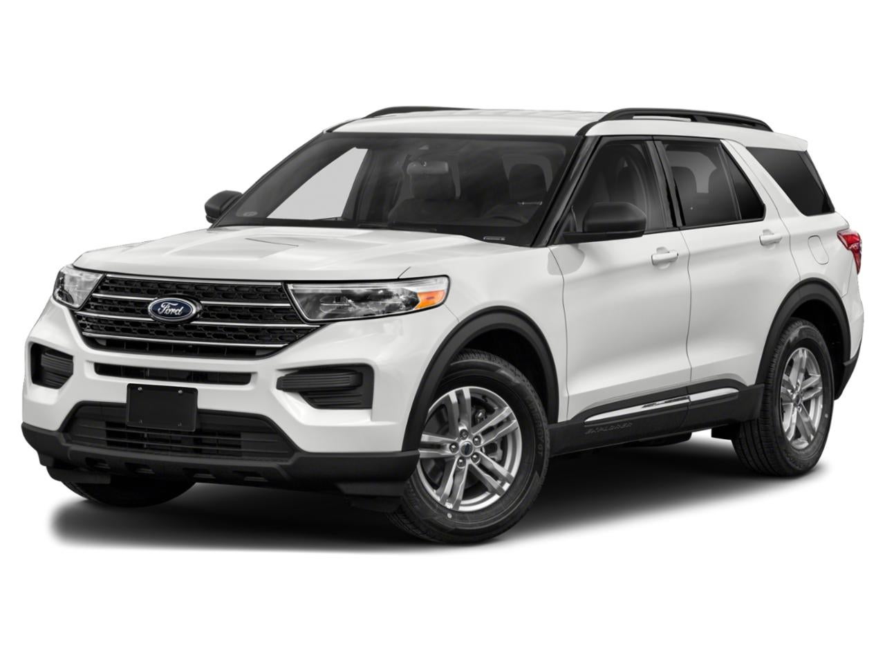 2021 Ford Explorer XLT 4WD in Gray — front three-quarter view